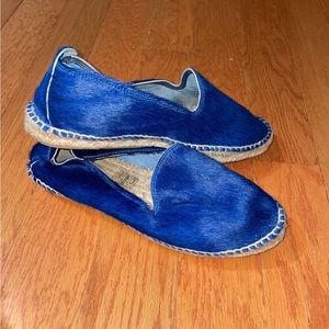 Manebi royal blue calf hair flats